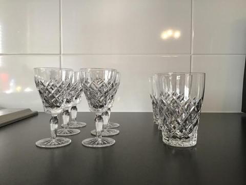 Stuart crystal sherry and water glasses
