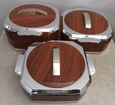 3pc Casserole Set Insulated Food Warmer Round Thermal Hotpot