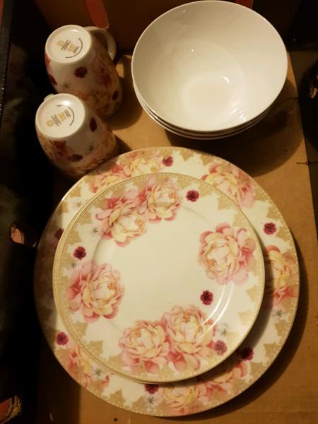 Regal Rose Cashmere cups & plate set at $10