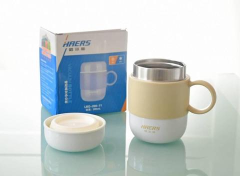 HAERS Stainless Steel Coffee Tea Mug with Cap w Lid, handle