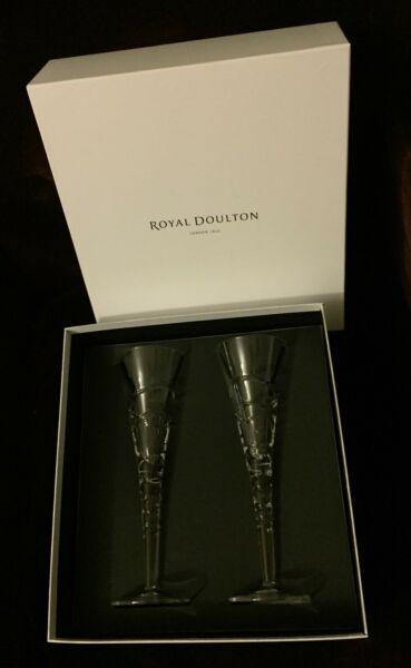Royal Doulton Saturn Champagne Flutes - Set of 2 **NEW Retails $150