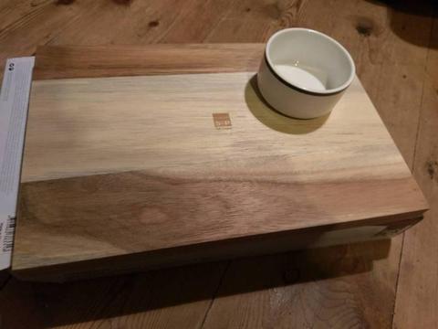 SALT&PEPPER WOODEN CHEESE BOARD AND DIP BOWL