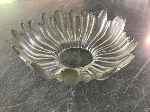Vintage glass flower shaped serving bowl