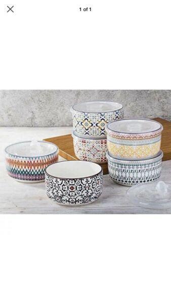 New Signature - Set of 6 Designer Stoneware serving bowls
