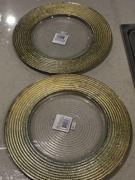 Gold look glass plate
