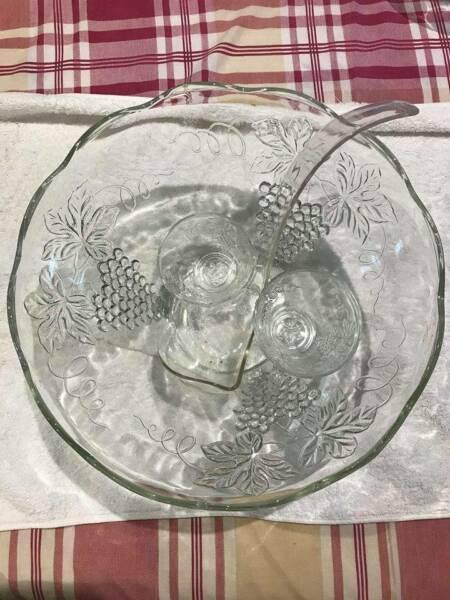 Glass Punch Bowl! Never been used!