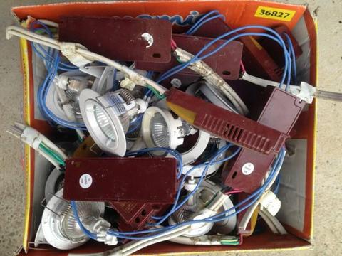 29 X USED HALOGEN DOWNLIGHTS WITH TRANSFORMERS