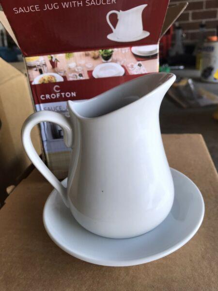 Sauce jug with saucer - new in box