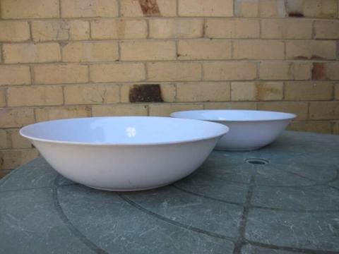 2 White Duramax Large Melamine Bowls