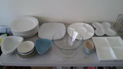 Assorted kitchenware: plates, platters, etc