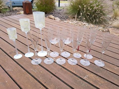 13 x Mixed Wine Champagne Glasses