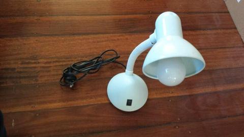 White Desk Lamp with Flexible arm - with energy saver bulb
