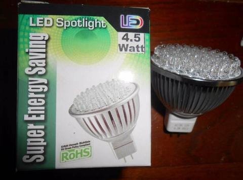 LED downlight globes 4.5w MR16 bulk x 9 NEW IN BOX Warm White