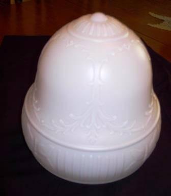 Victorian milk glass light shade - embossed butterfly detail