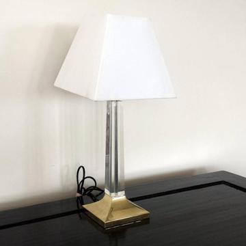 Perspex lamp w gold base