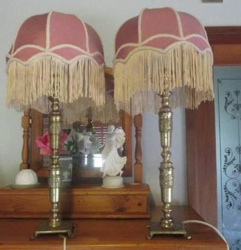 PAIR OF VERY LARGE ANTIQUE/VINTAGE LAMPS