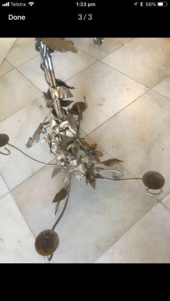 Artist designed and hand made metal candle chandelier