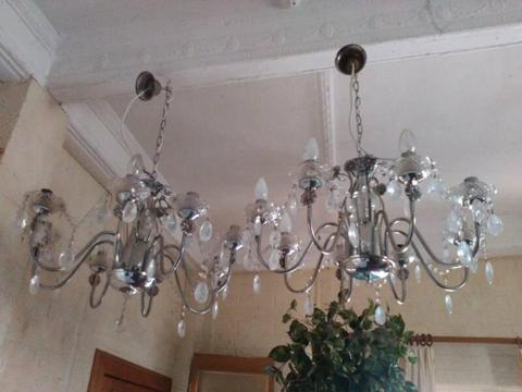 ceiling lights crystal 2 two matching pair