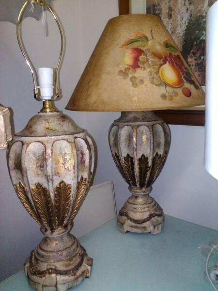 table lamp older antique vintage style 2 two matching pair
