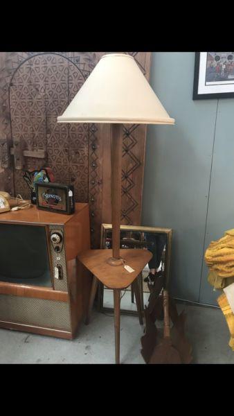 Retro Floor Lamp with Table