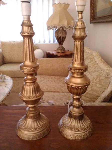 table desc lamp cast iron matching pair 2 two