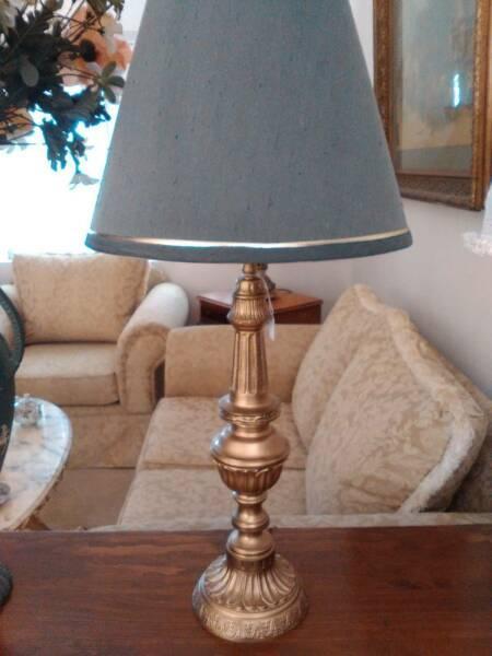 table lamp cast iron antique style gold vintage desc