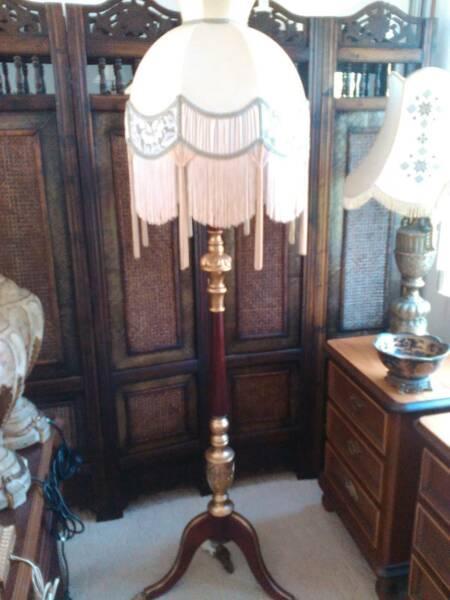 floor lamp antique large wood wooden gold lovely