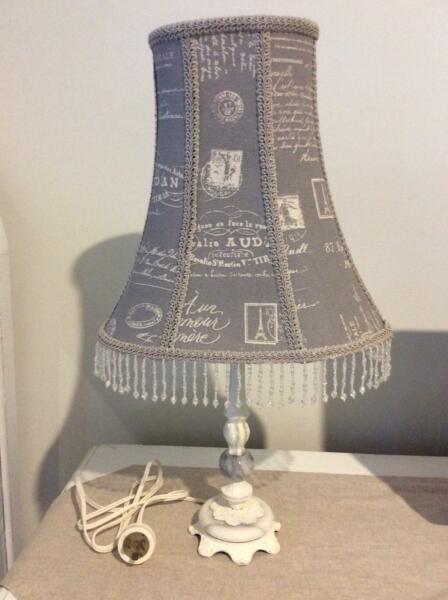 Shabby Chic style table lamp French grey Shade