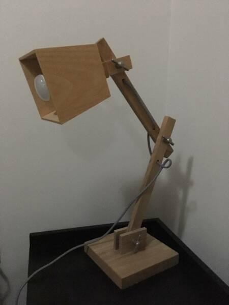 Timber desk lamp