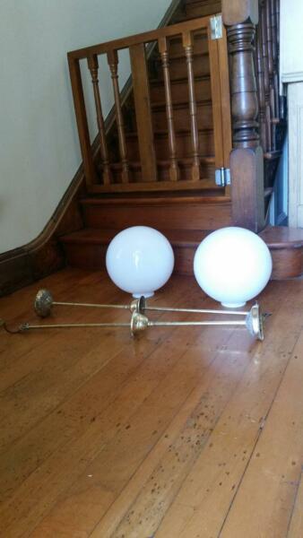 Federation style white glass ball lights