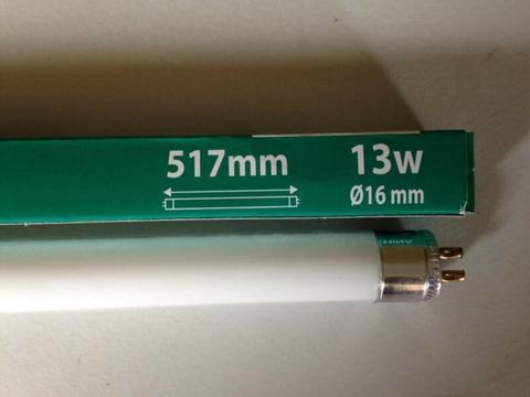 Fluorescent light tubes 13W 517 x 16mm