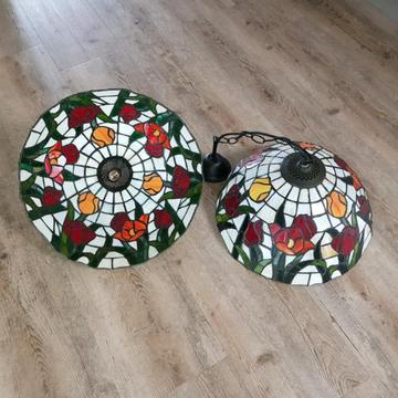 Pair of Stained Glass ceiling lights