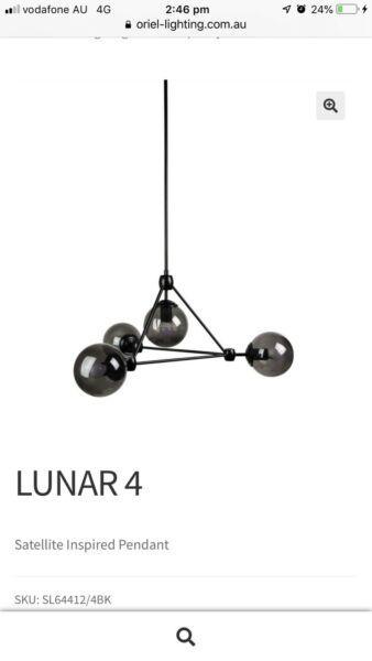 Black Oriel Lunar 4 Contemporary Pendant light