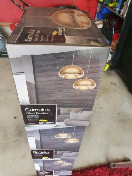 Pendant lights x 3 still in boxes