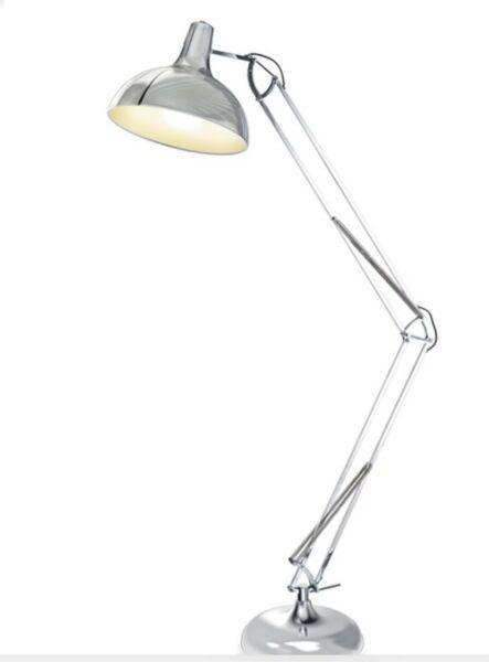 Silver chrome adjustable standing lamp