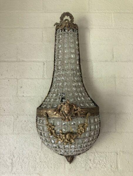 New French Antique Style Wall Sconce Light - Pair Available