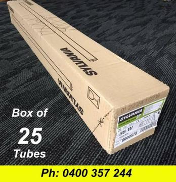 Box of 25 Fluorescent Tubes Sylvania 36W 4 foot 3500K Cool White