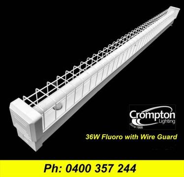 36 Watt Fluorescent Light with Wire Guard / Cage / Grille NEW