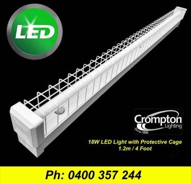 18 Watt LED Light 1.2m with Wire Guard / Cage / Grille NEW