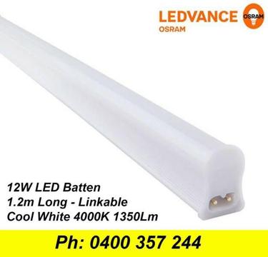 LINKABLE Osram 12W LED Batten 1.2m 4 Foot Cool White 1350Lm