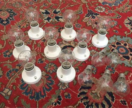 13 Globes and 8 Ceiling Bayonet Batten Holders