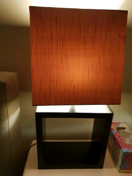 Side table lamps X 2. Beige shade