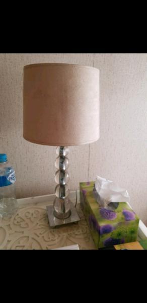 Small Table Lamp Glass Bottom and Suede