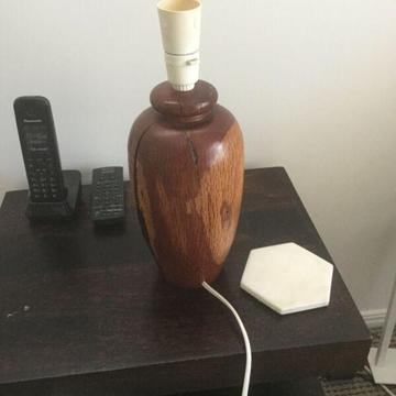 Table lamp turned pine rustic
