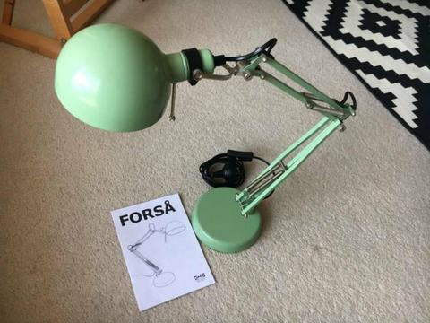 Green Ikea FORSÅ Work Lamp with RYET LED Bulb