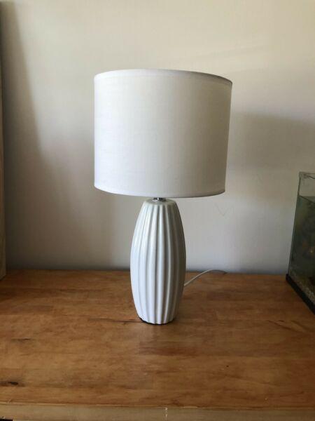 White Fluted Table Lamp