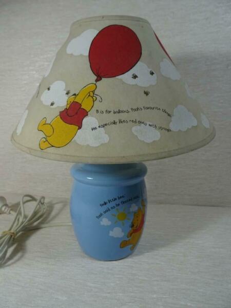 Vintage Winnie the Pooh Ceramic Lamp Base and Shade - Stands 34cm