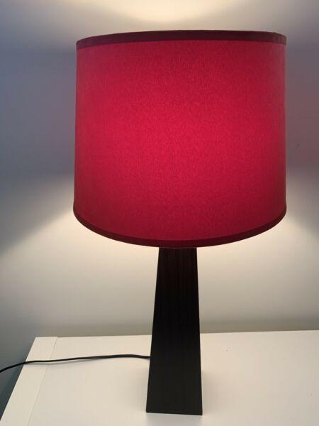 Red bedside lamps