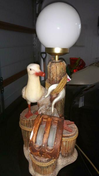 Very rare unique boating seagull lamp