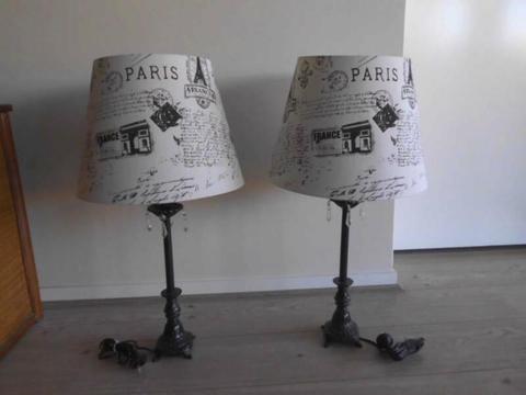 FRENCH/PARIS STYLE LAMP SHADES & STANDS PAIR